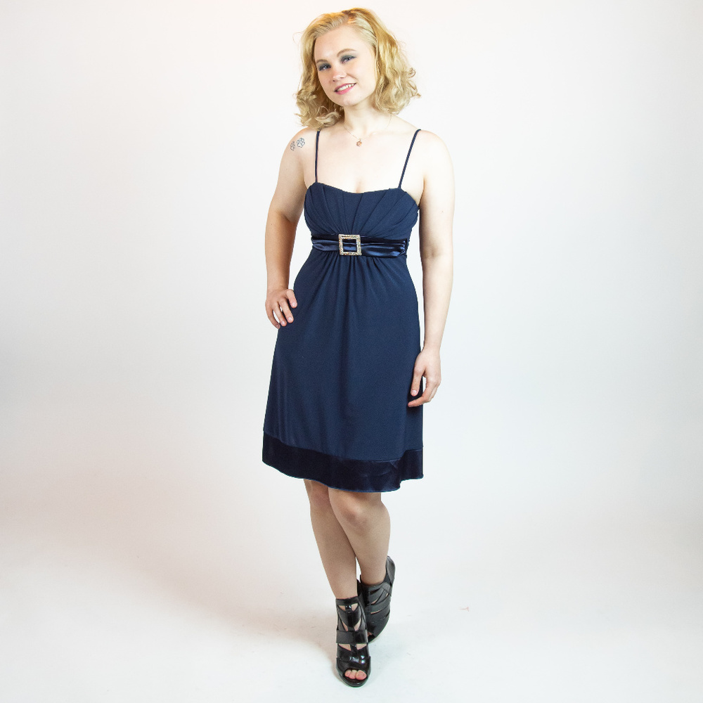 Navy Rhinestone Cocktail Party Weekend Dress - Picture 6 of 6